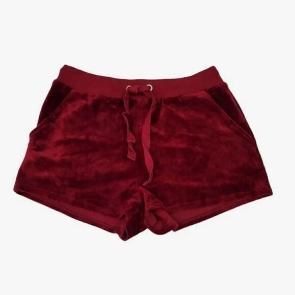 Fashion Nova Dreamy Dream Velvet Shorts in Wine Size Medium - Picture 4 of 6